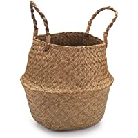 Los mejores  - IVAILEX Cesta de Panza de Algas Marinas Naturales- Cesta de Mimbre para Plantas-Cesta de Almacenamiento de Paja- 18cm D…